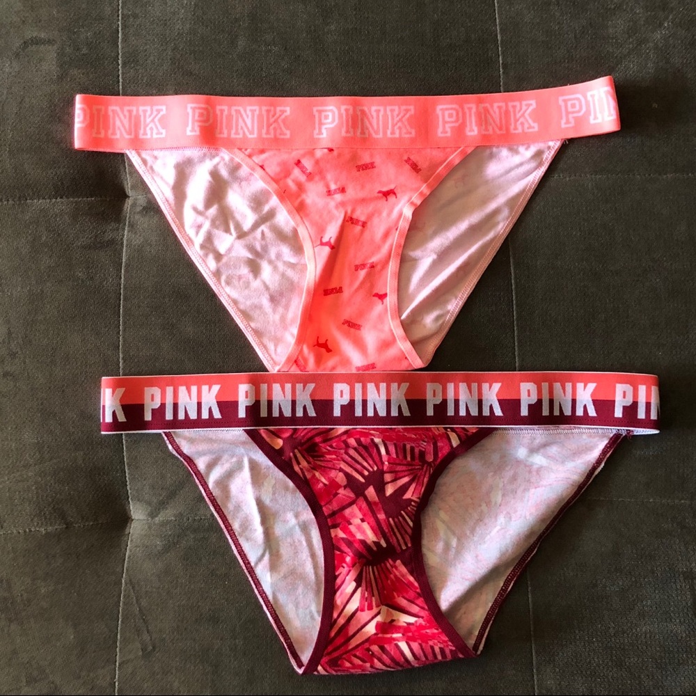 VS PINK - 2 Lurex Logo Bikini Panties